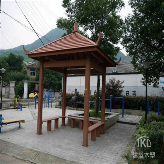 小区四角木塑景观凉亭